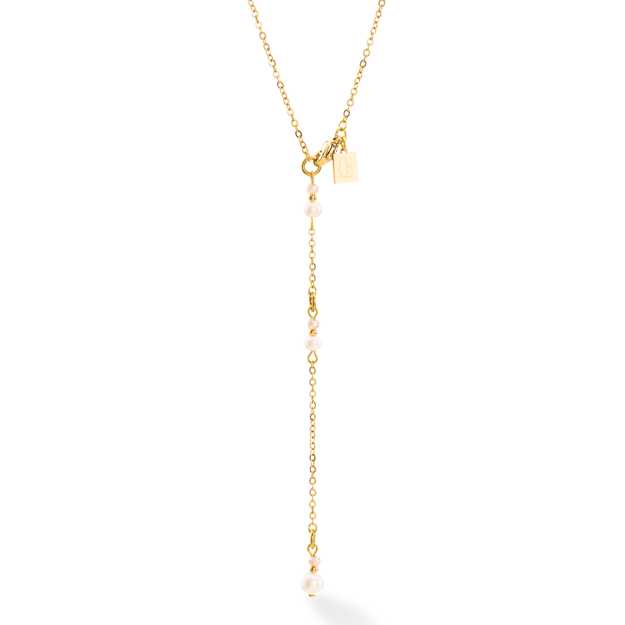 Necklace Y Fairy Freshwater Pearl  gold
