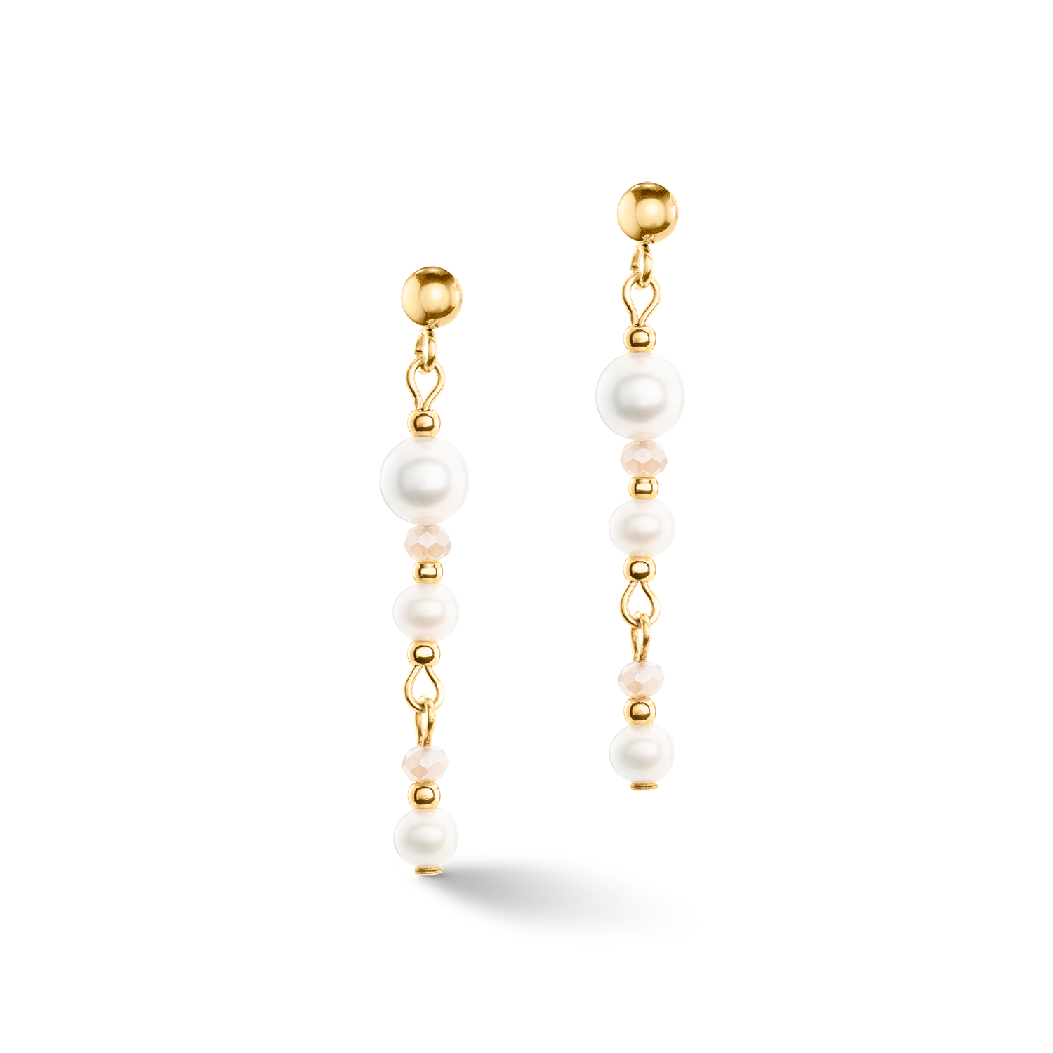 Earrings Drops Freshwater Pearls gold