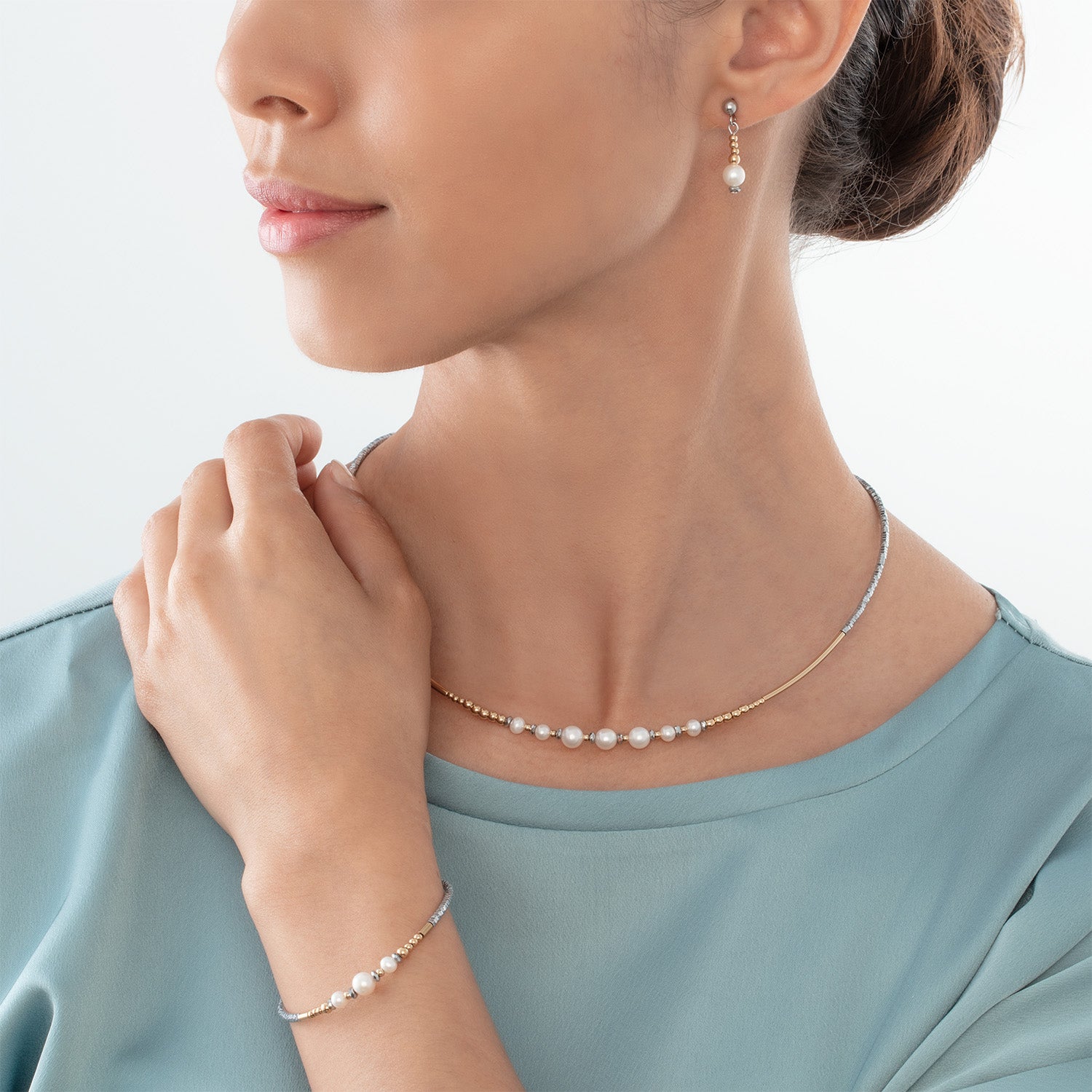 Necklace Classic Princess Freshwater Pearls Bicolour