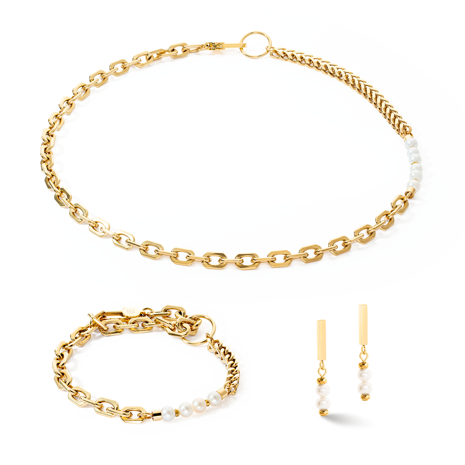 Jewellery set Shape Shifter Freshwater Pearls gold