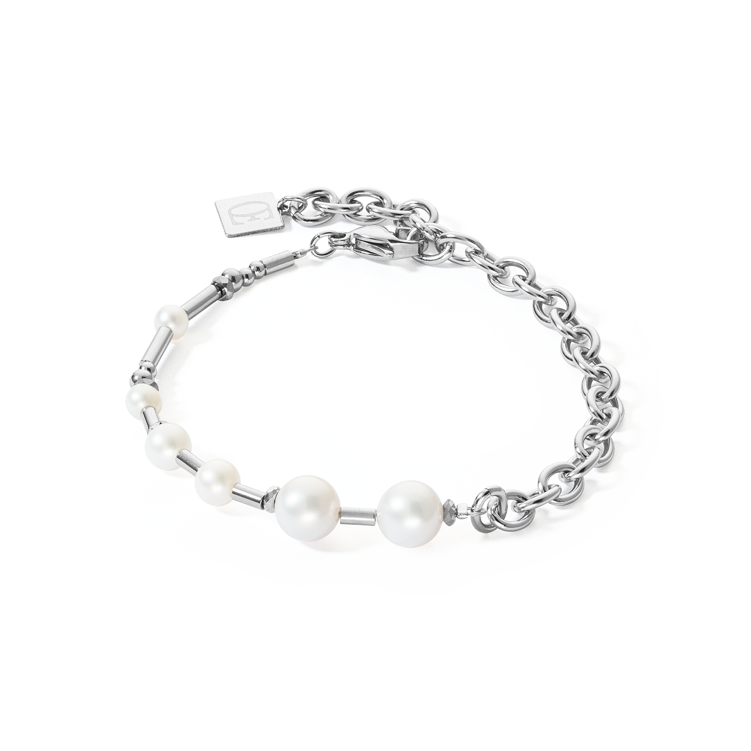 Bracelet Freshwater Pearls & chain Multiwear silver