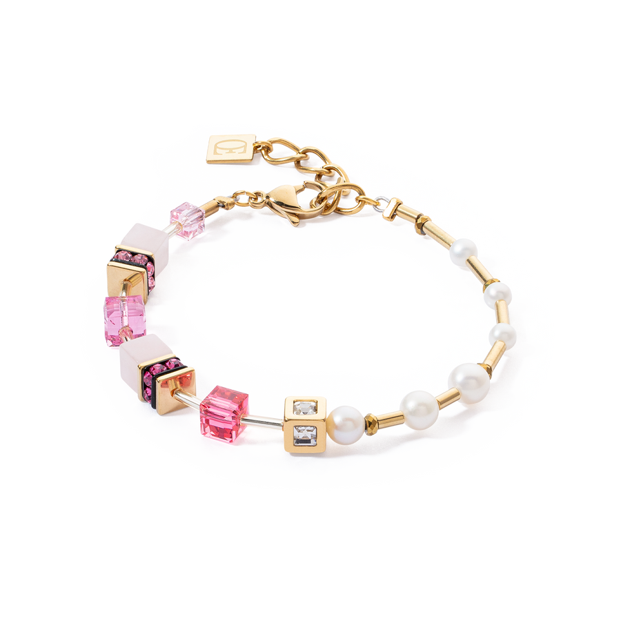 Bracelet GeoCUBE® Fusion Precious Pearl Mix gold-pink