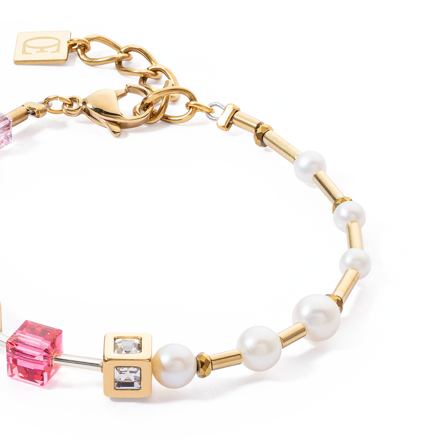 Bracelet GeoCUBE® Fusion Precious Pearl Mix gold-pink