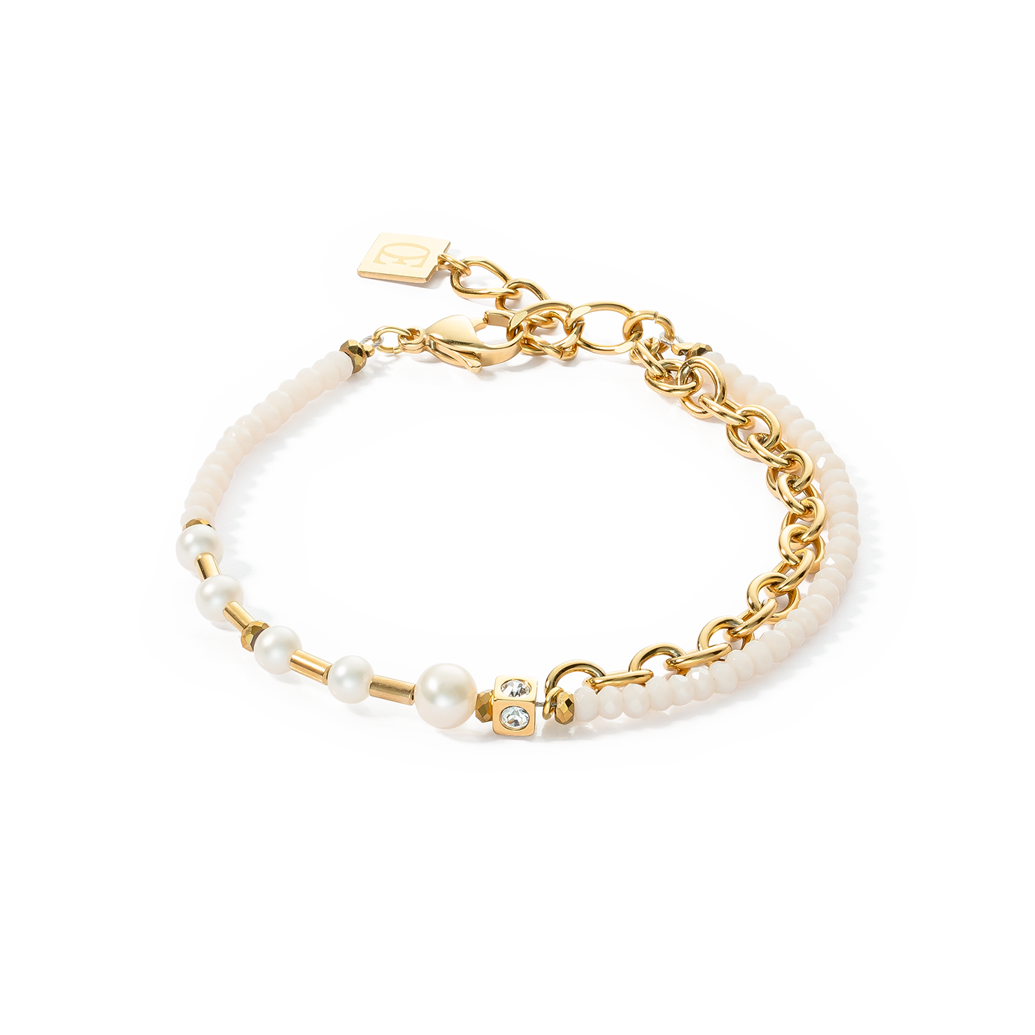 Bracelet Chain & Pearl Fever white-gold