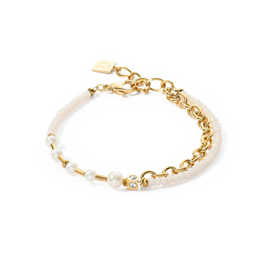 Bracelet Chain & Pearl Fever white-gold