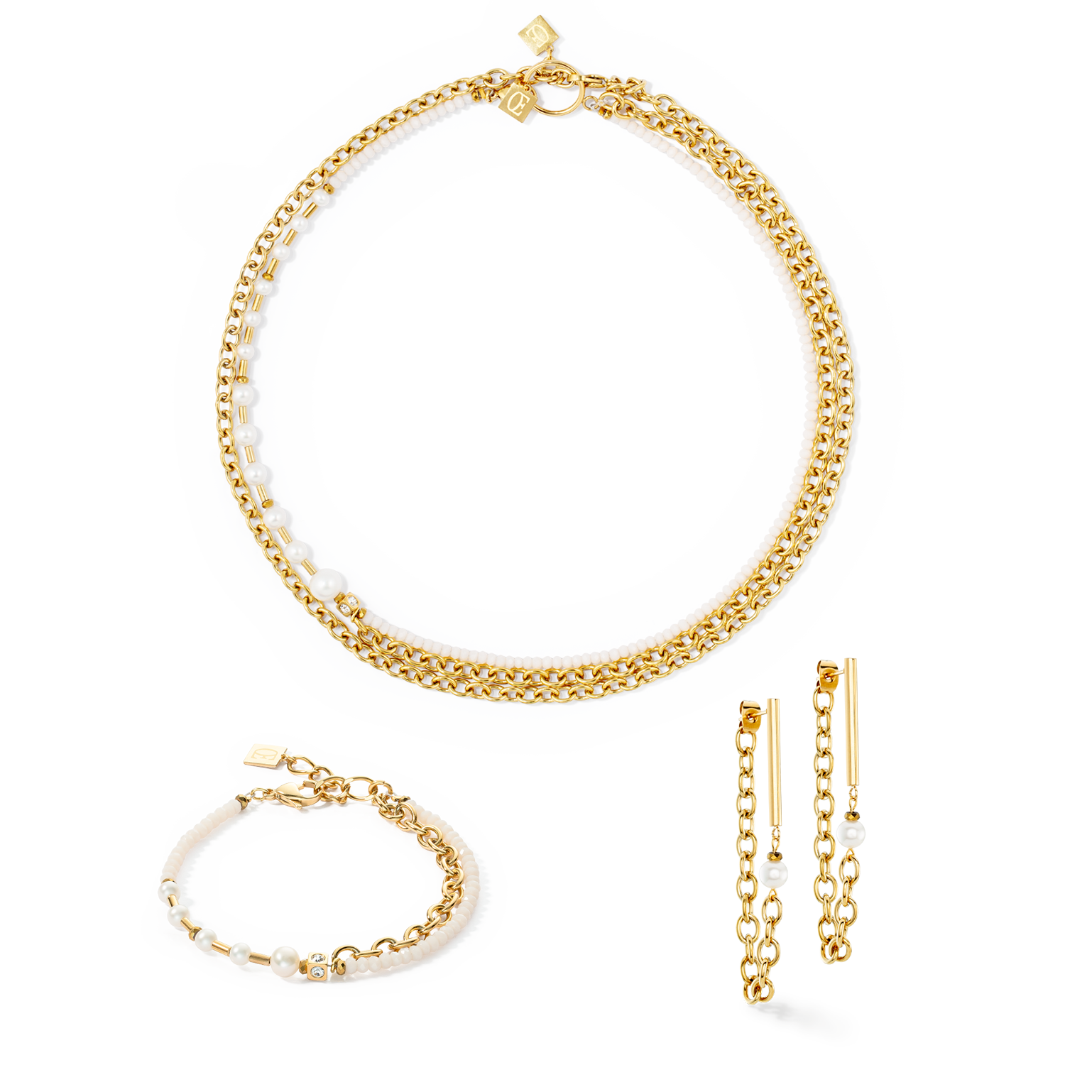 Bracelet Chain & Pearl Fever white-gold