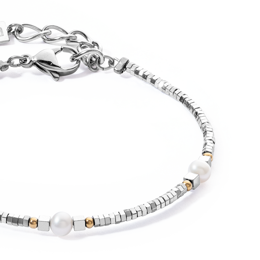 Bracelet Orbit freshwater pearl silver