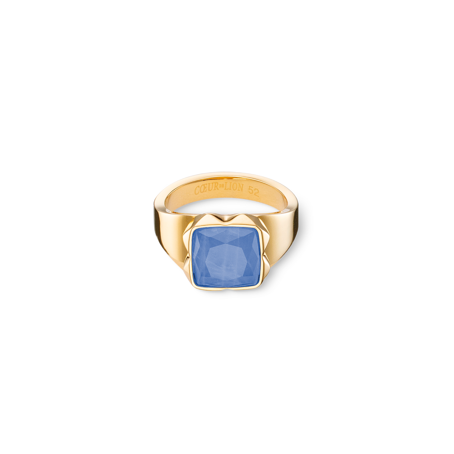 Ring Spikes Square Aventurine gold-blue