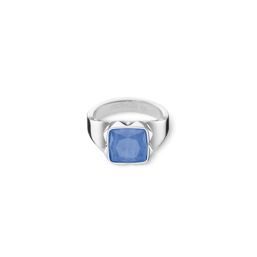 Ring Spikes Square Aventurine silver-blue