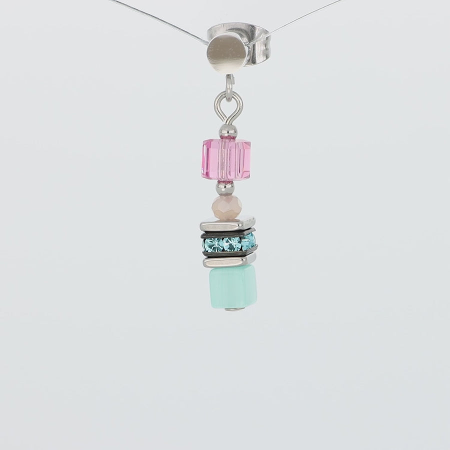 Mini Cubes earrings multicolour pastel