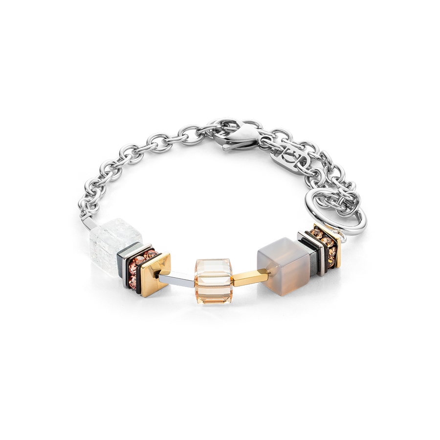 Bracelet Chunky Cubes & Chain Runway Exlusive Bicolour