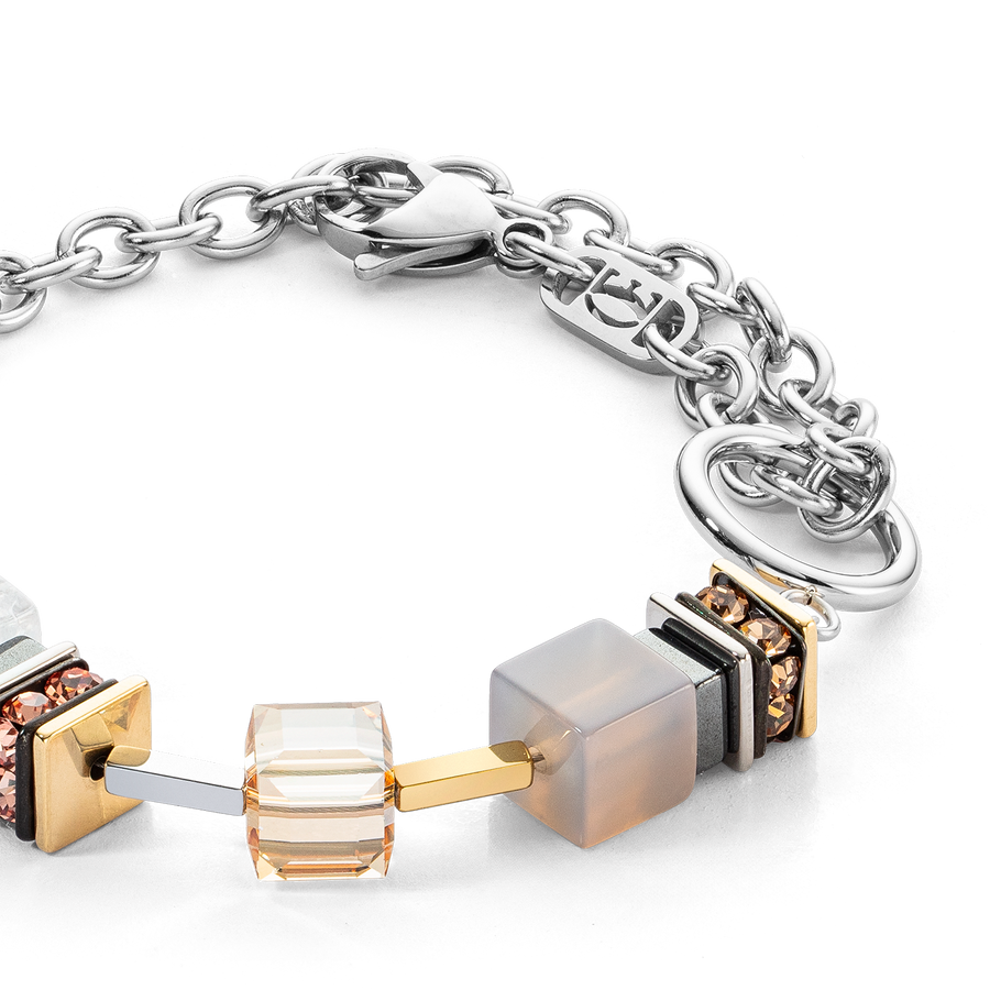 Bracelet Chunky Cubes & Chain Runway Exlusive Bicolour