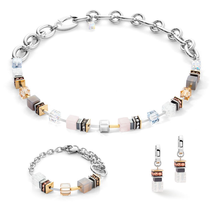 Bracelet Chunky Cubes & Chain Runway Exlusive Bicolour