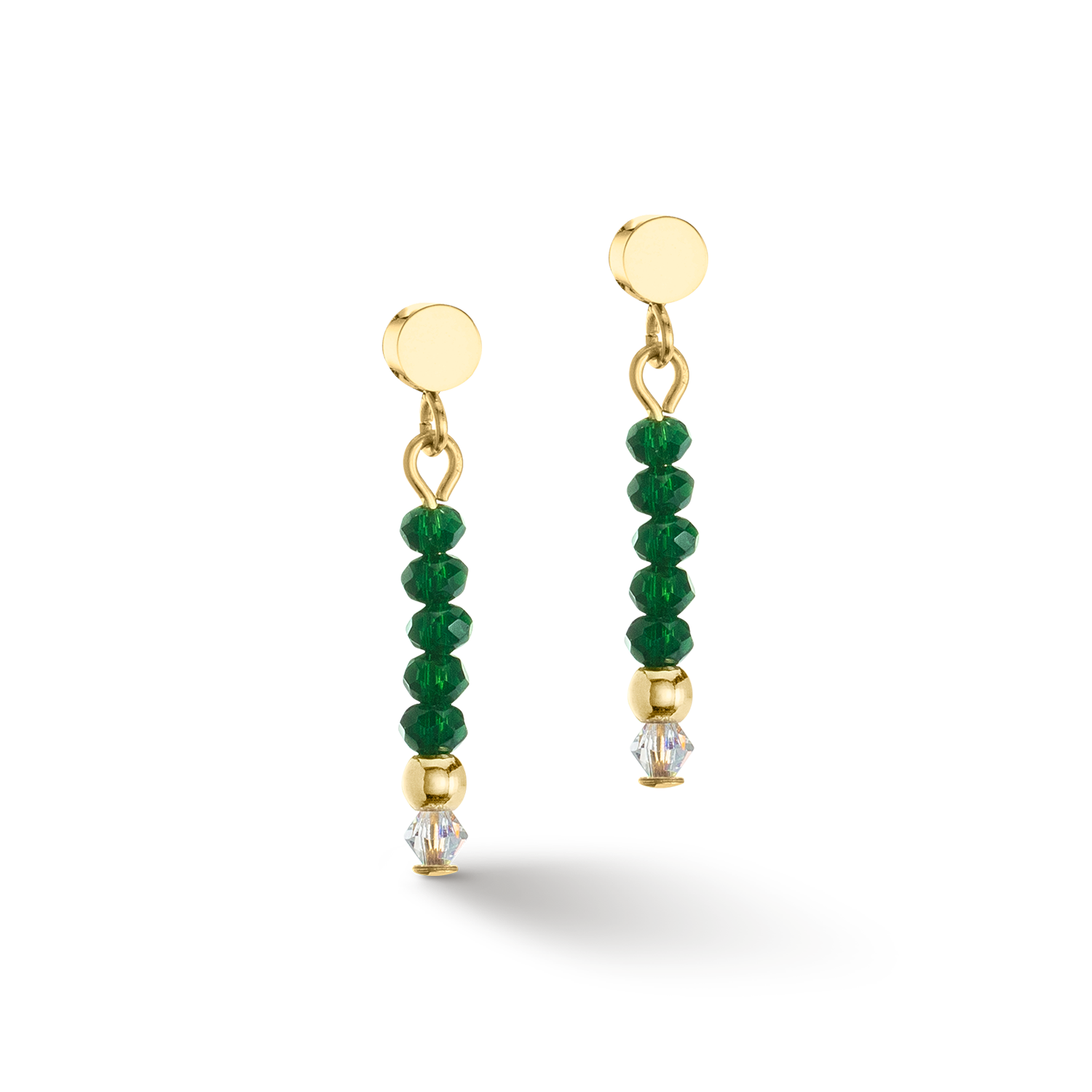 Earrings Little Twinkle gold-dark green