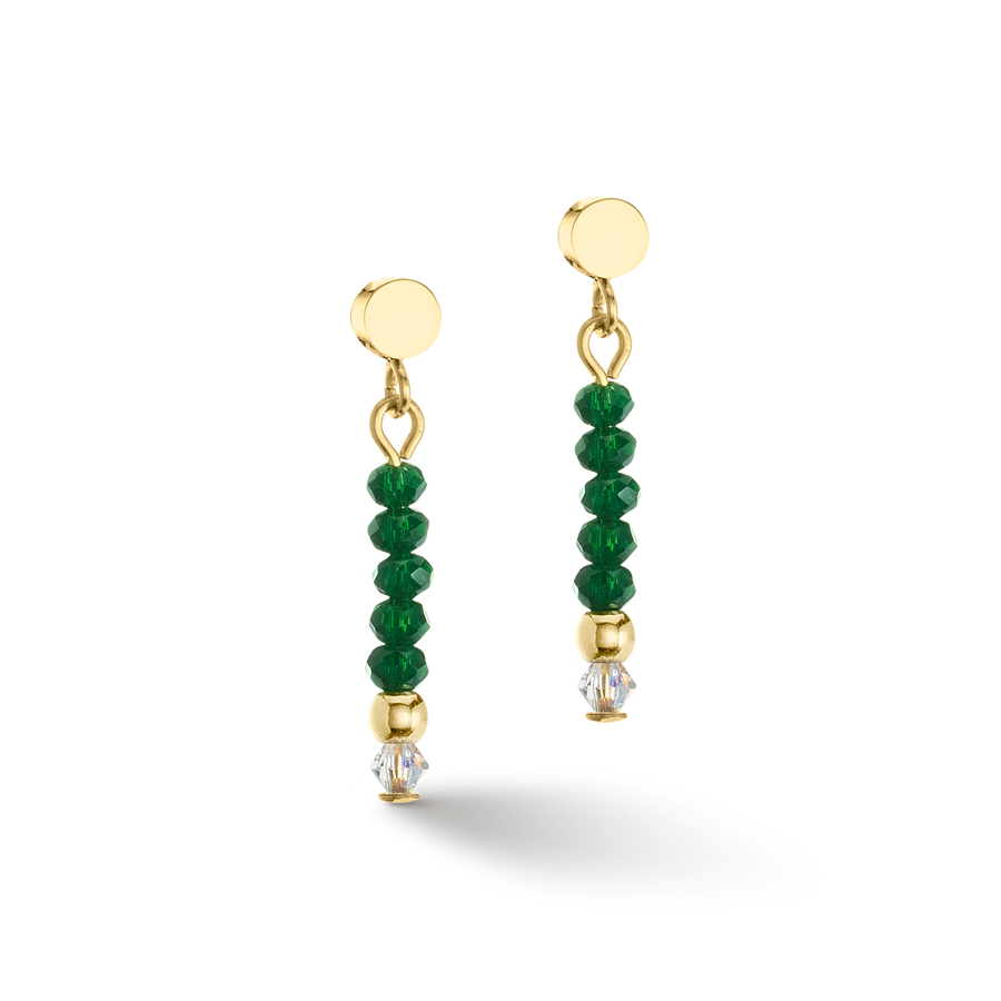 Earrings Little Twinkle gold-dark green