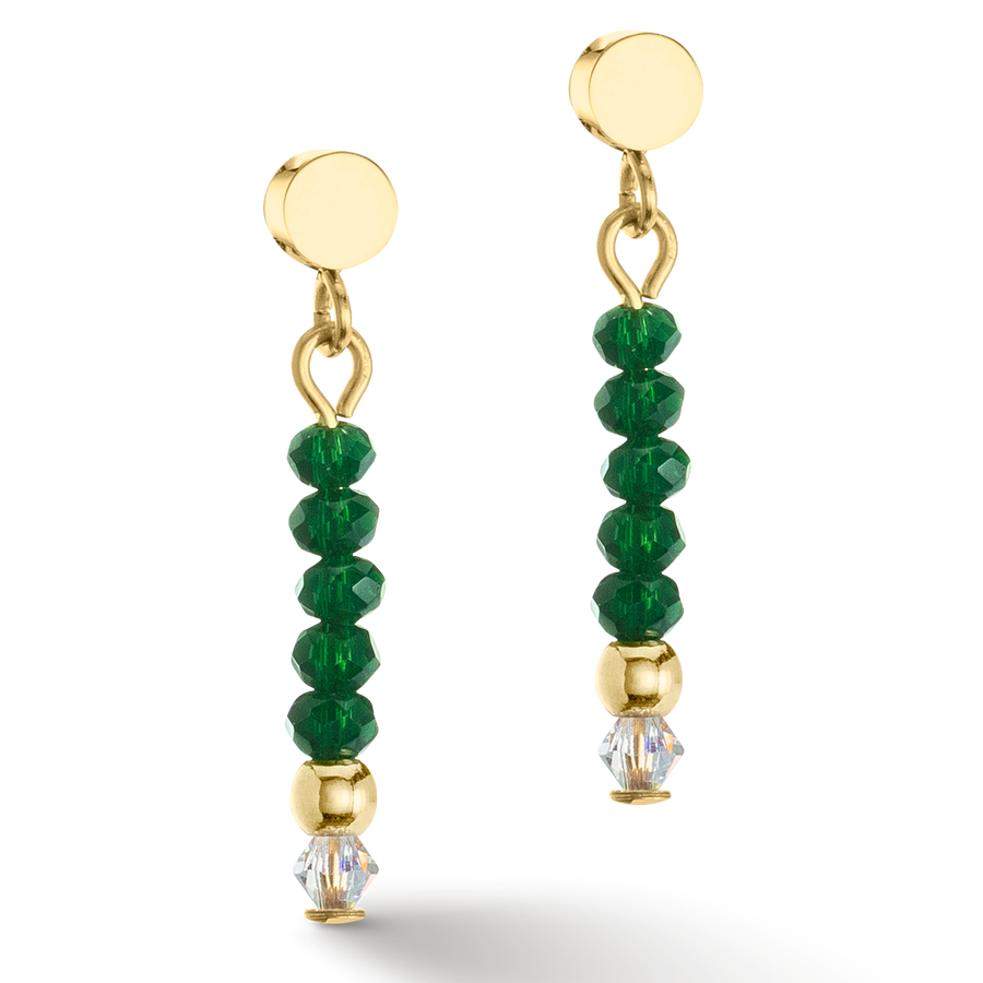 Earrings Little Twinkle gold-dark green