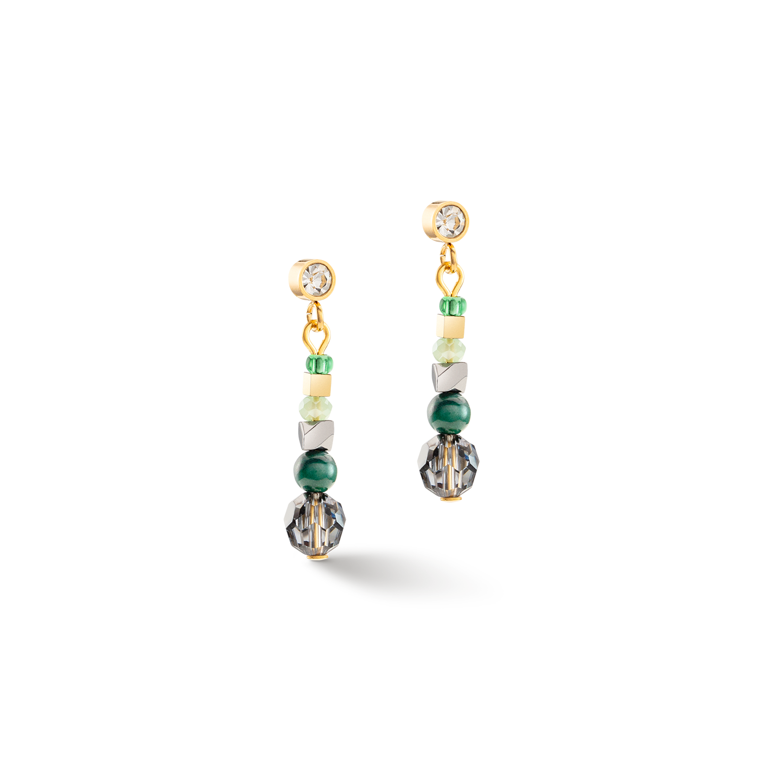 Earrings Amulet Glamorous Green gold