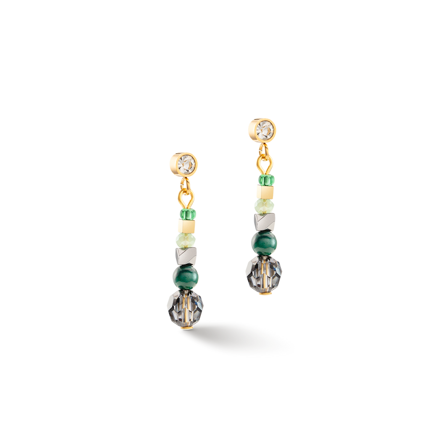 Earrings Amulet Glamorous Green gold