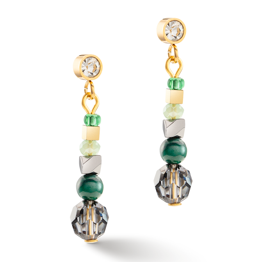 Earrings Amulet Glamorous Green gold