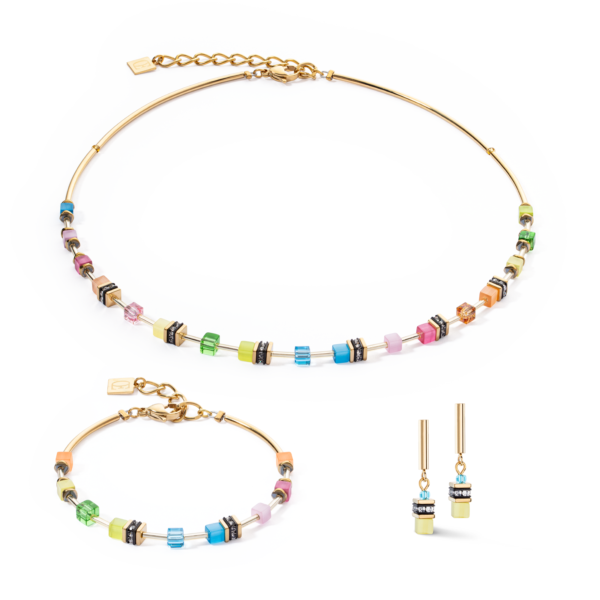 GeoCUBE® Lite Mini Necklace Rainbow