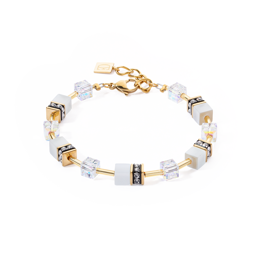 GeoCUBE® Iconic Layer bracelet gold-white