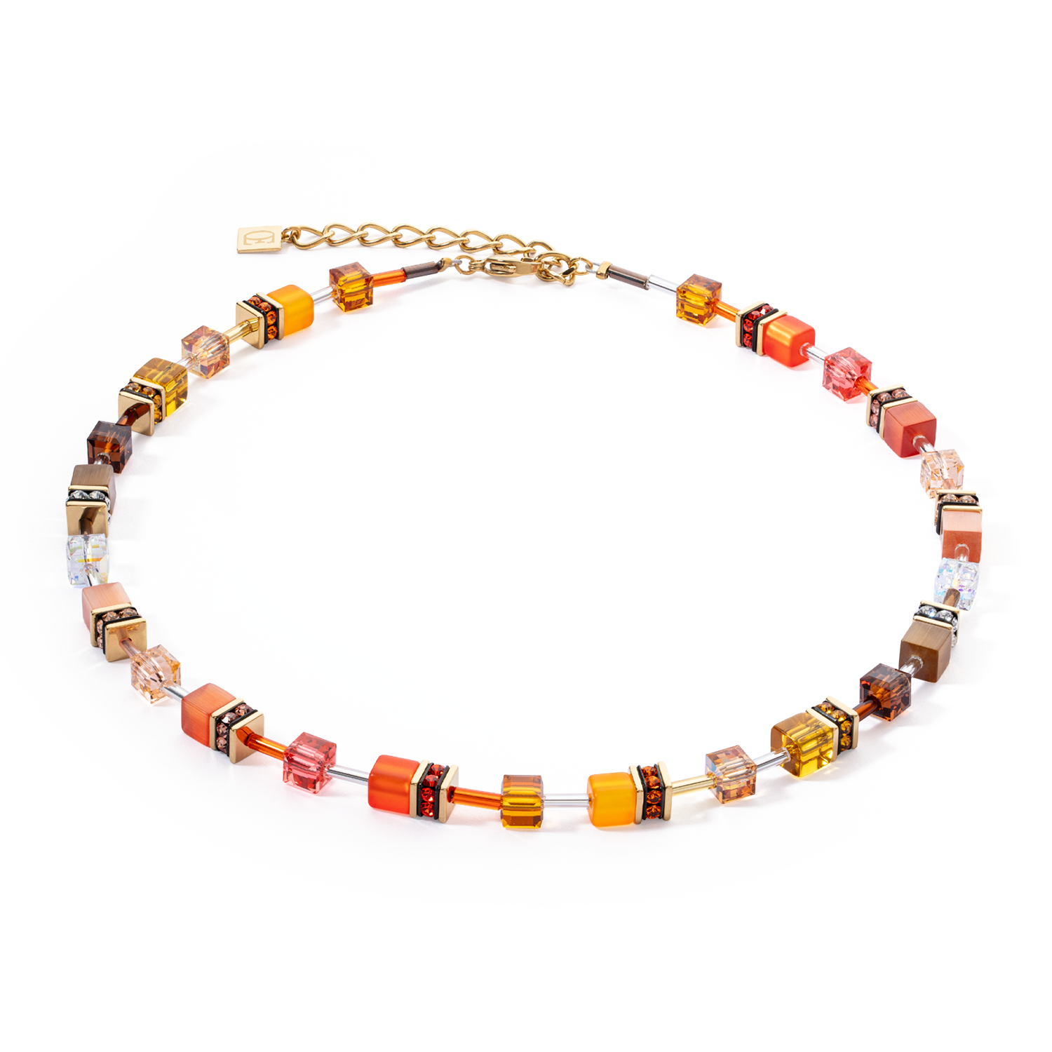 GeoCUBE® Iconic necklace Sunset gold