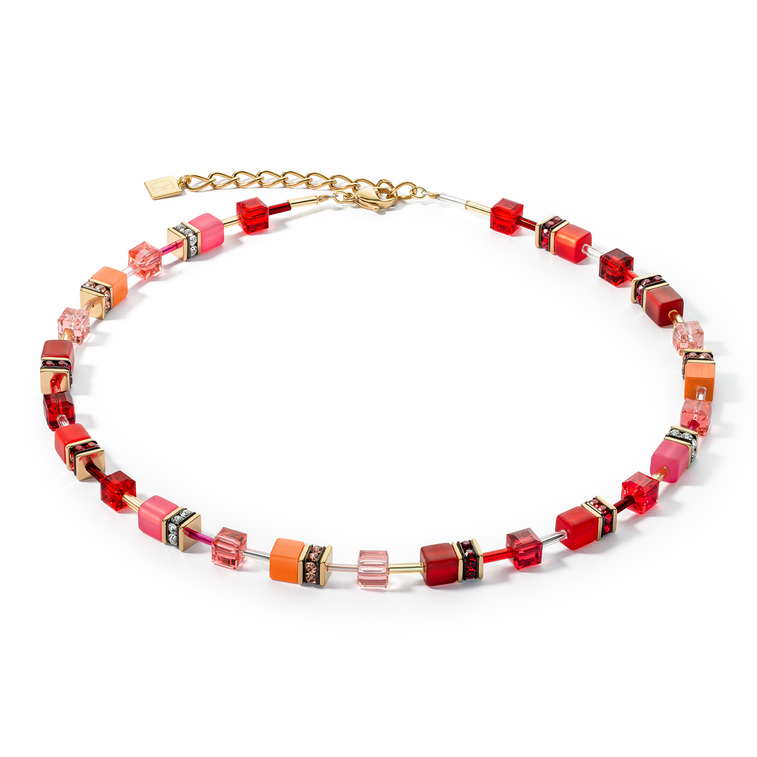 GeoCUBE® Iconic necklace gold red