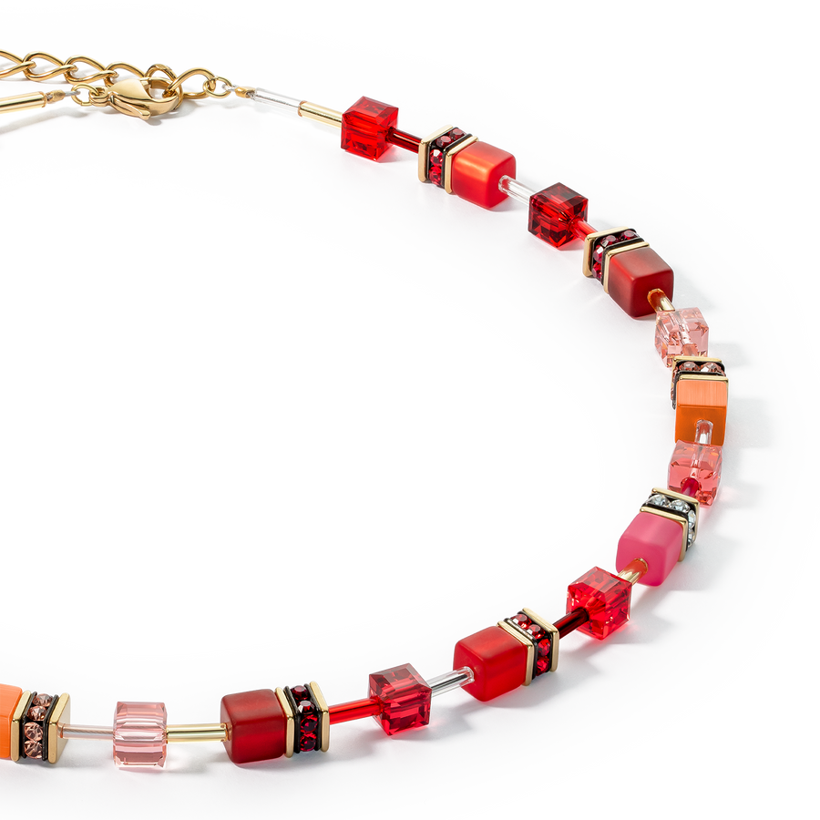 GeoCUBE® Iconic necklace gold red