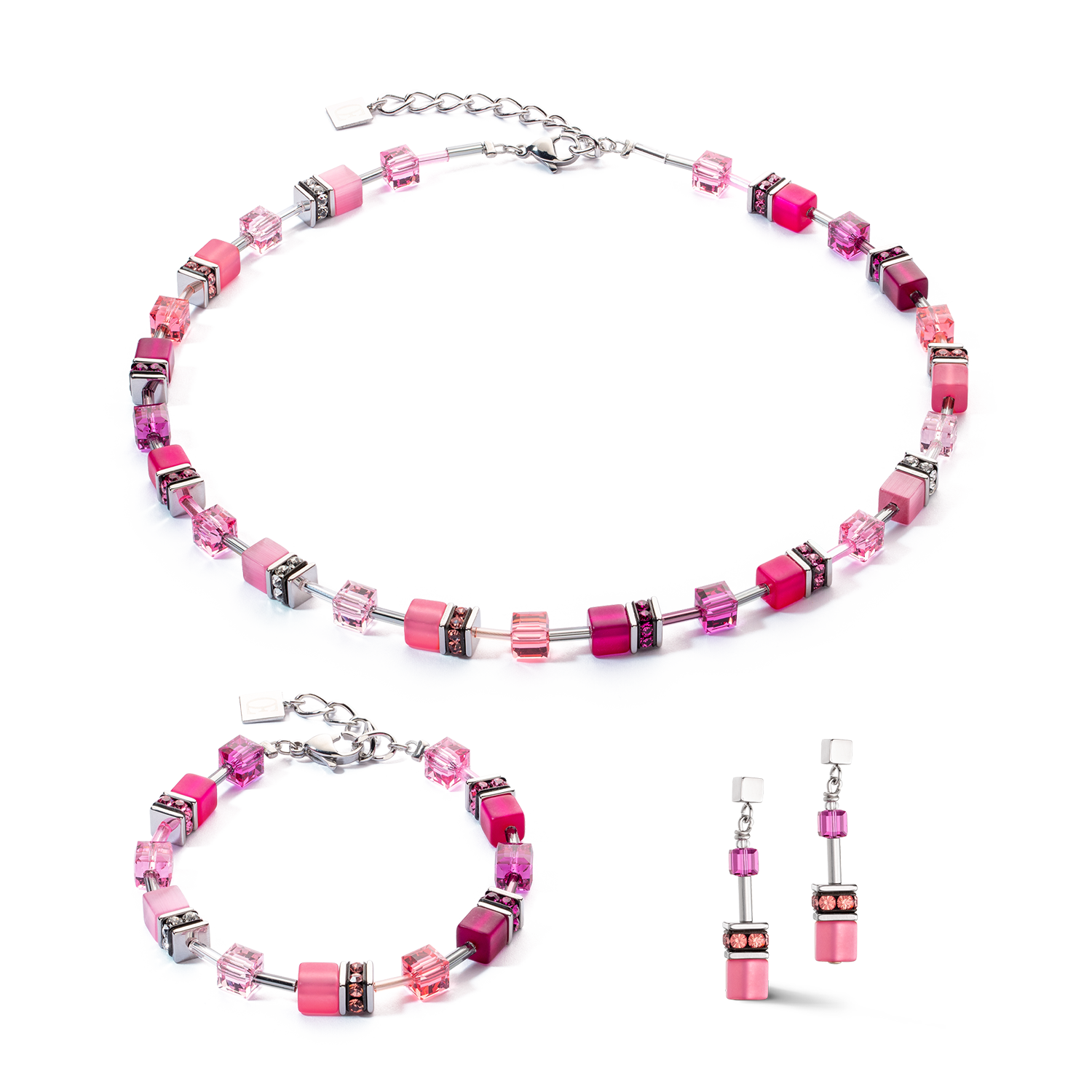 GeoCUBE® Iconic necklace Viva Magenta