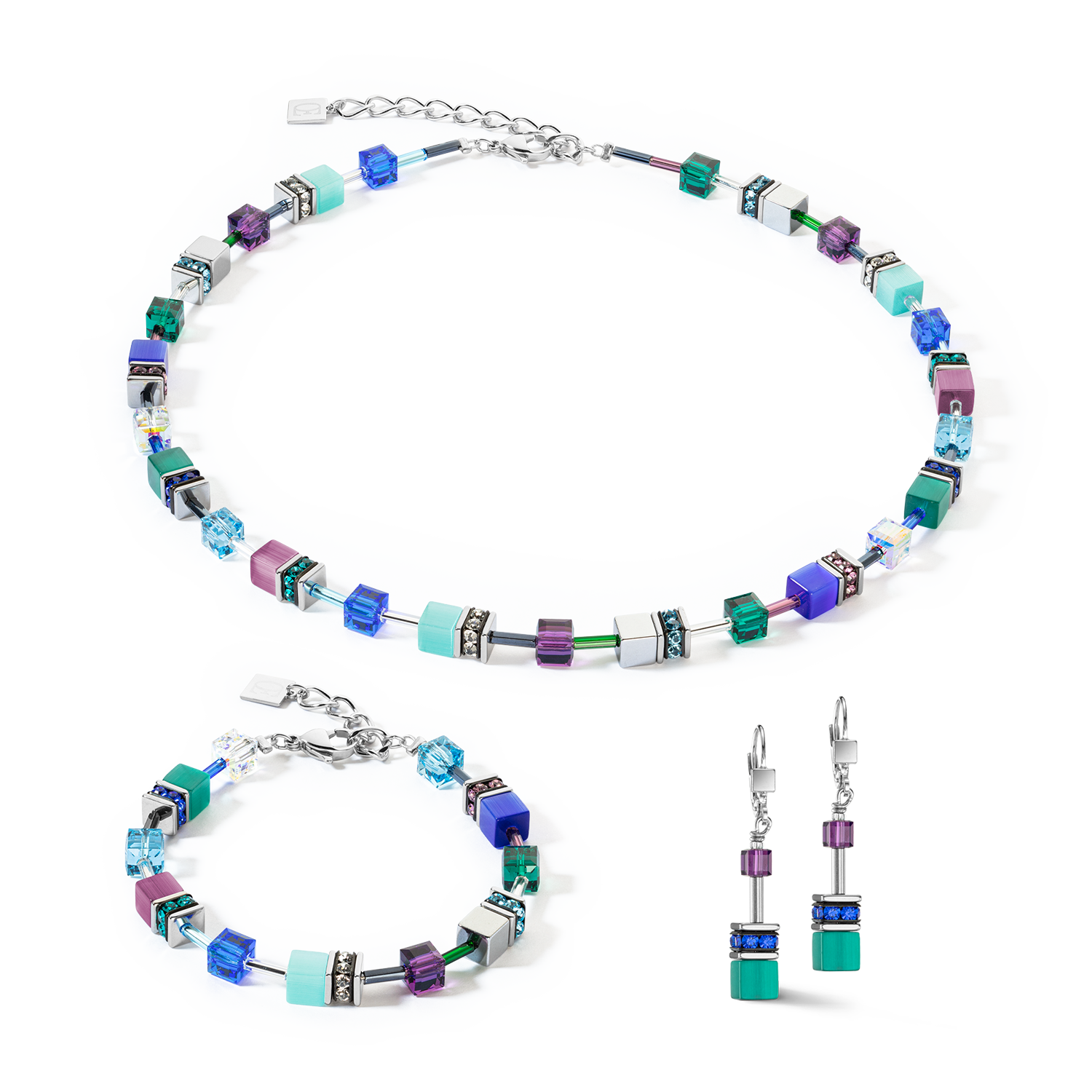 GeoCUBE® Iconic necklace turquoise lilac