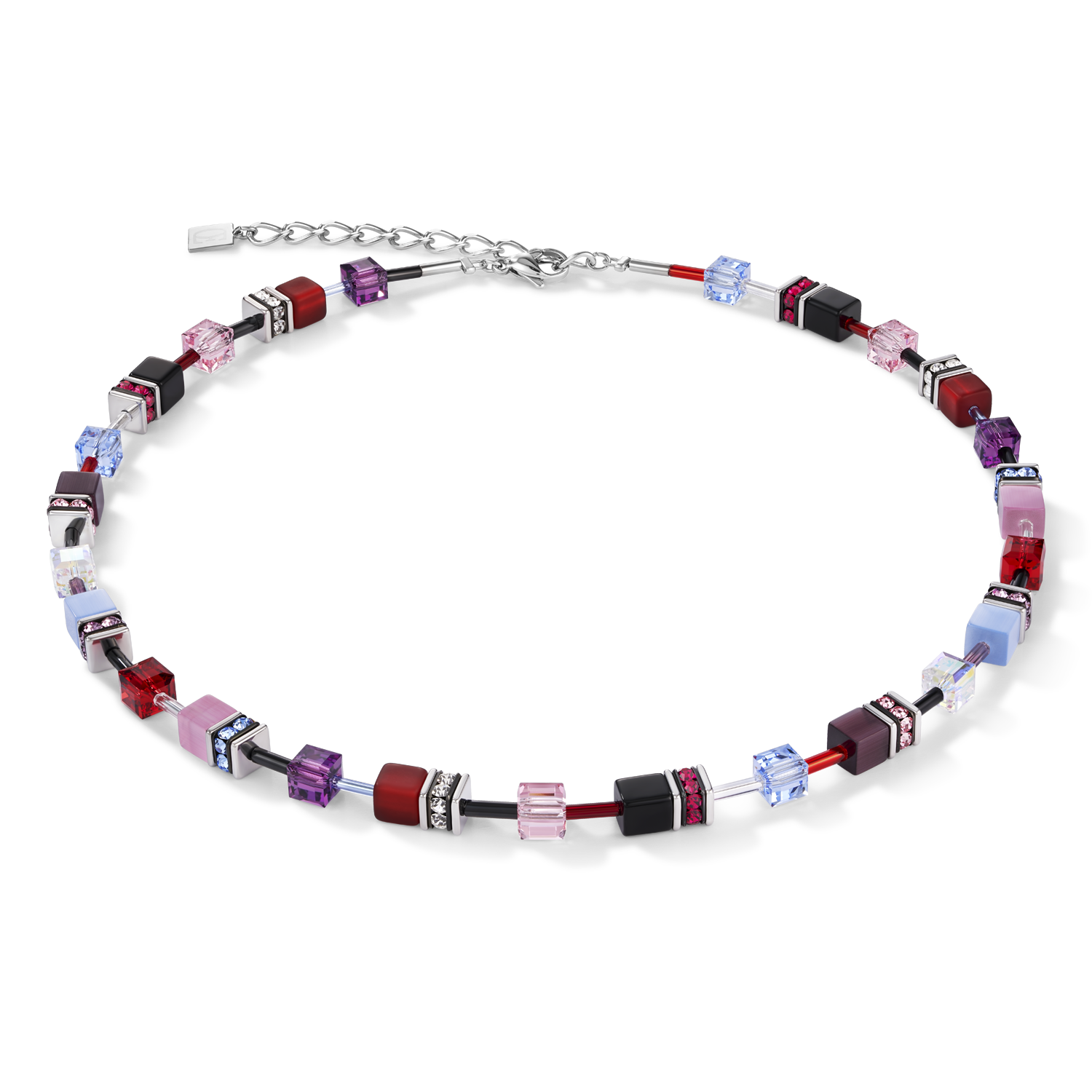 GeoCUBE® Necklace purple-red-blue