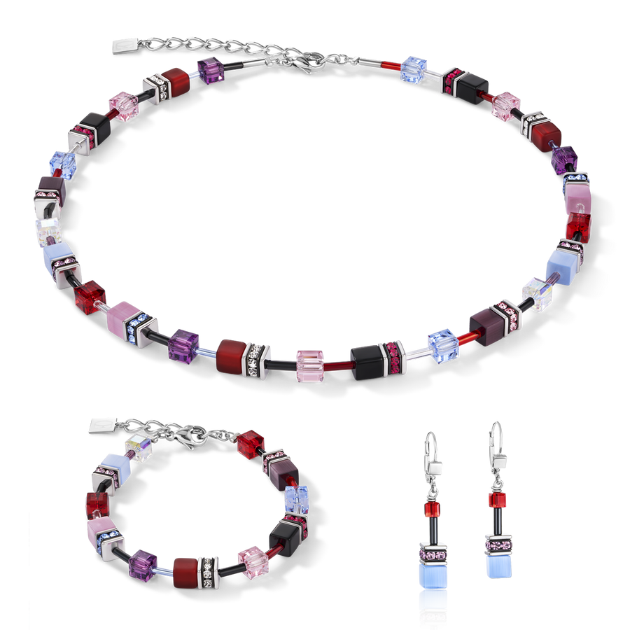 GeoCUBE® Necklace purple-red-blue