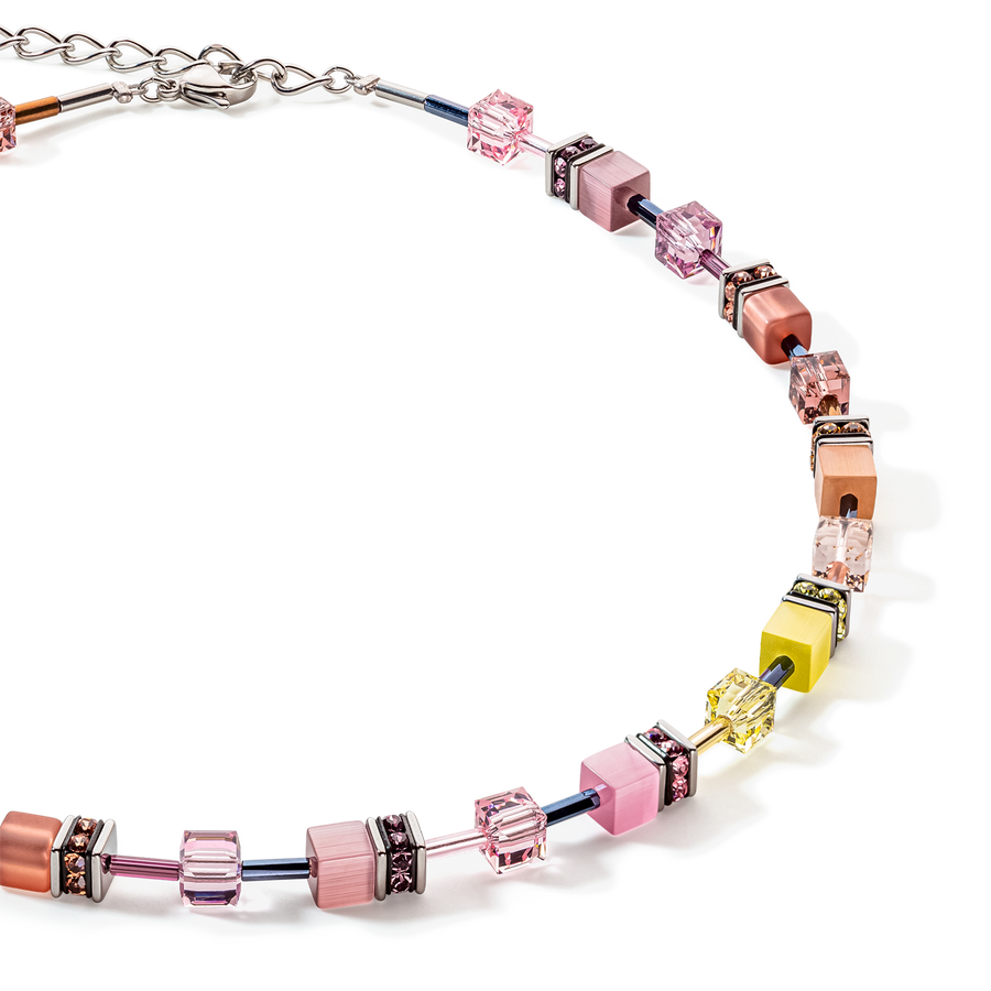 GeoCUBE® Iconic Multicolour Vintage necklace lilac-yellow