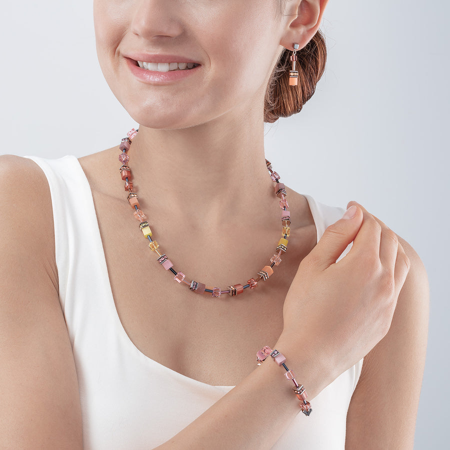 GeoCUBE® Iconic Multicolour Vintage necklace lilac-yellow