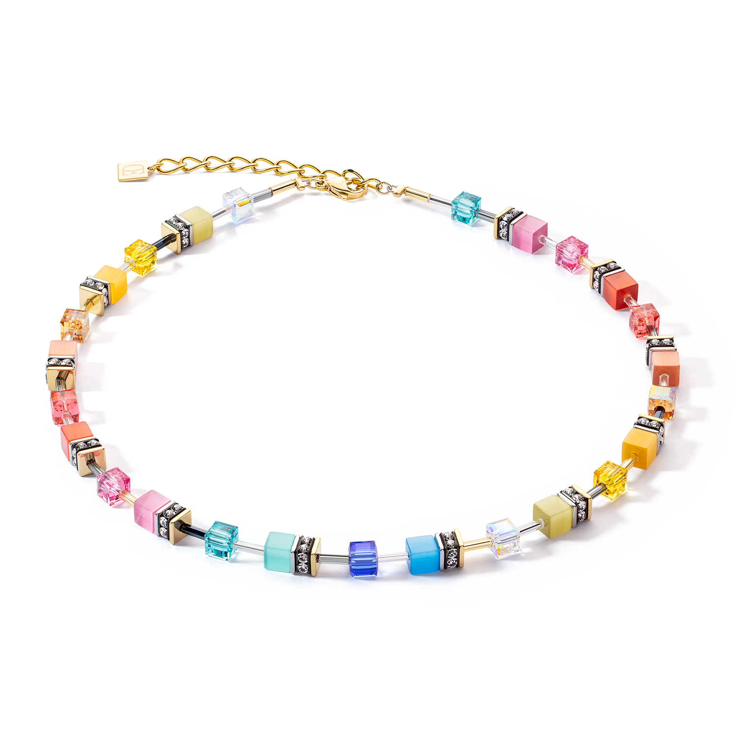 GeoCUBE® Iconic Classic Multicolour Gold necklace