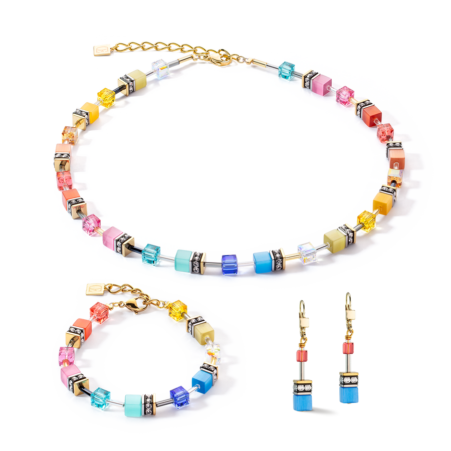 GeoCUBE® Iconic Classic Multicolour Gold necklace