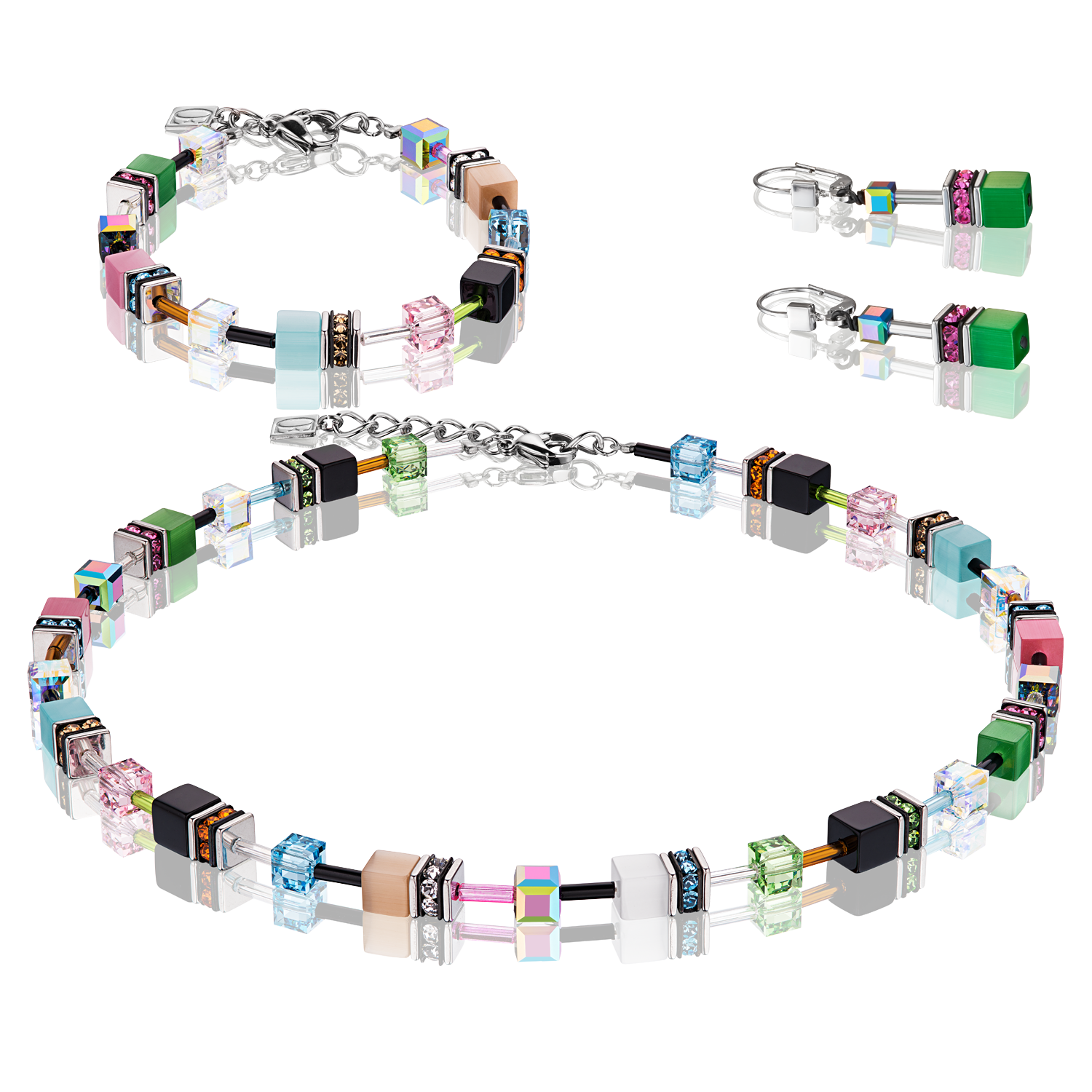 GeoCUBE® collier multicolour spring pastel