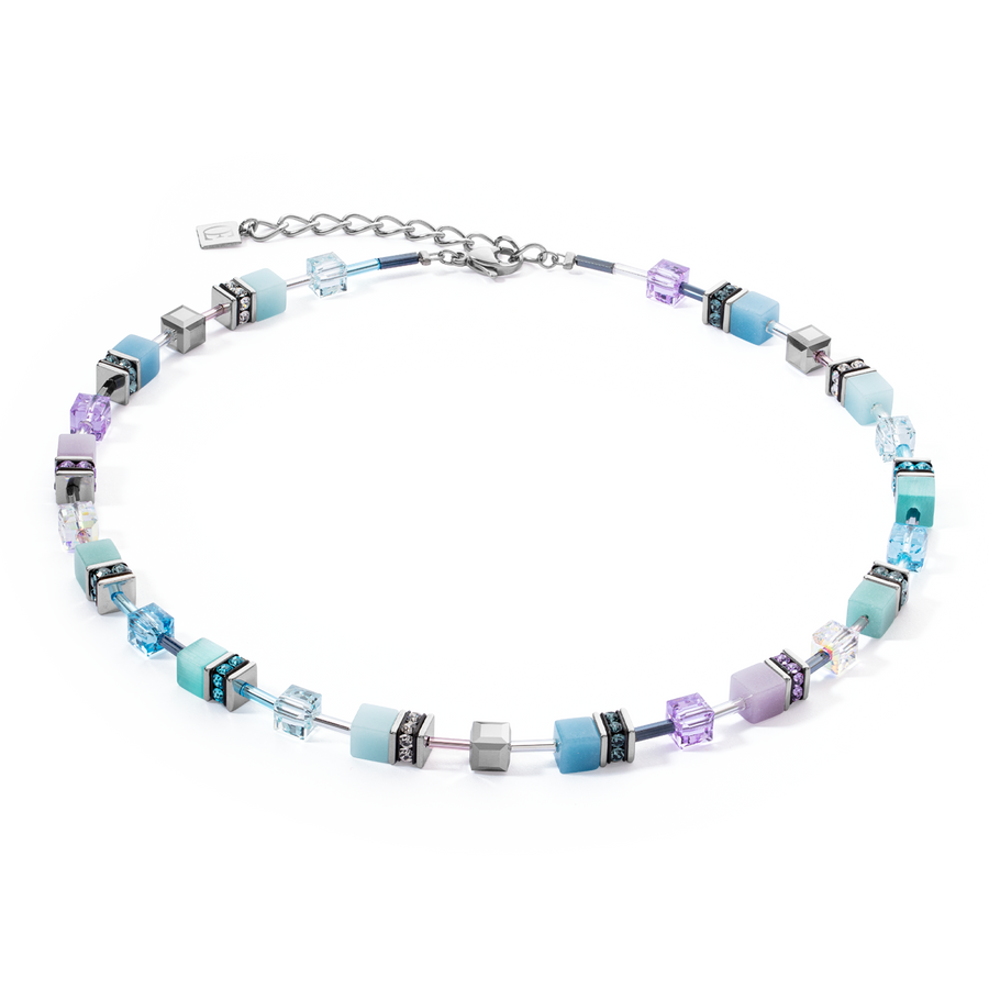 GeoCUBE® Iconic necklace aqua-lilac