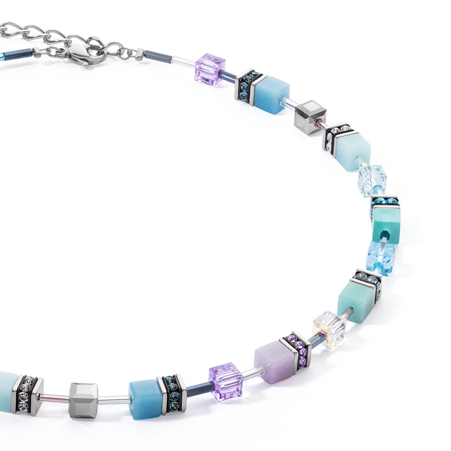 GeoCUBE® Iconic necklace aqua-lilac