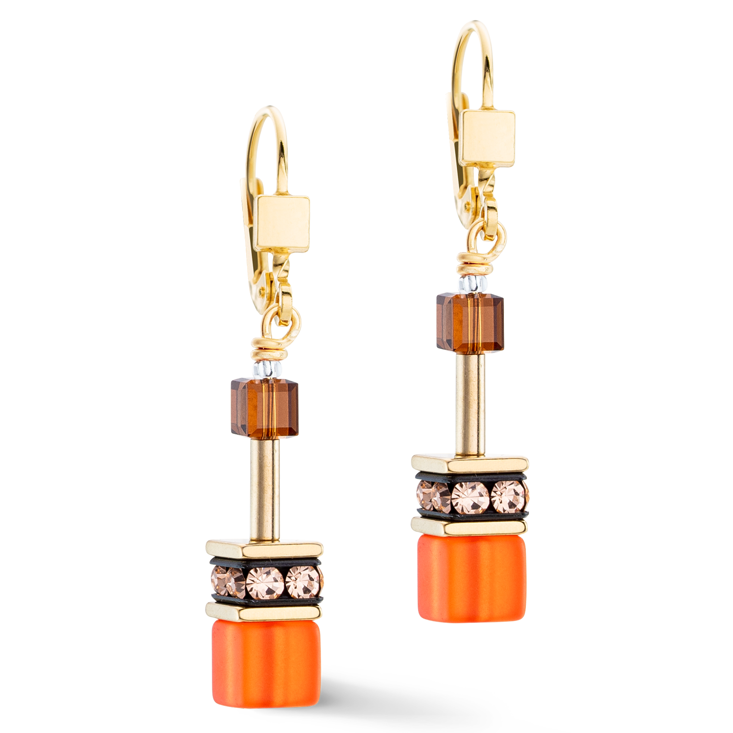 GeoCUBE® Iconic earrings Sunset gold