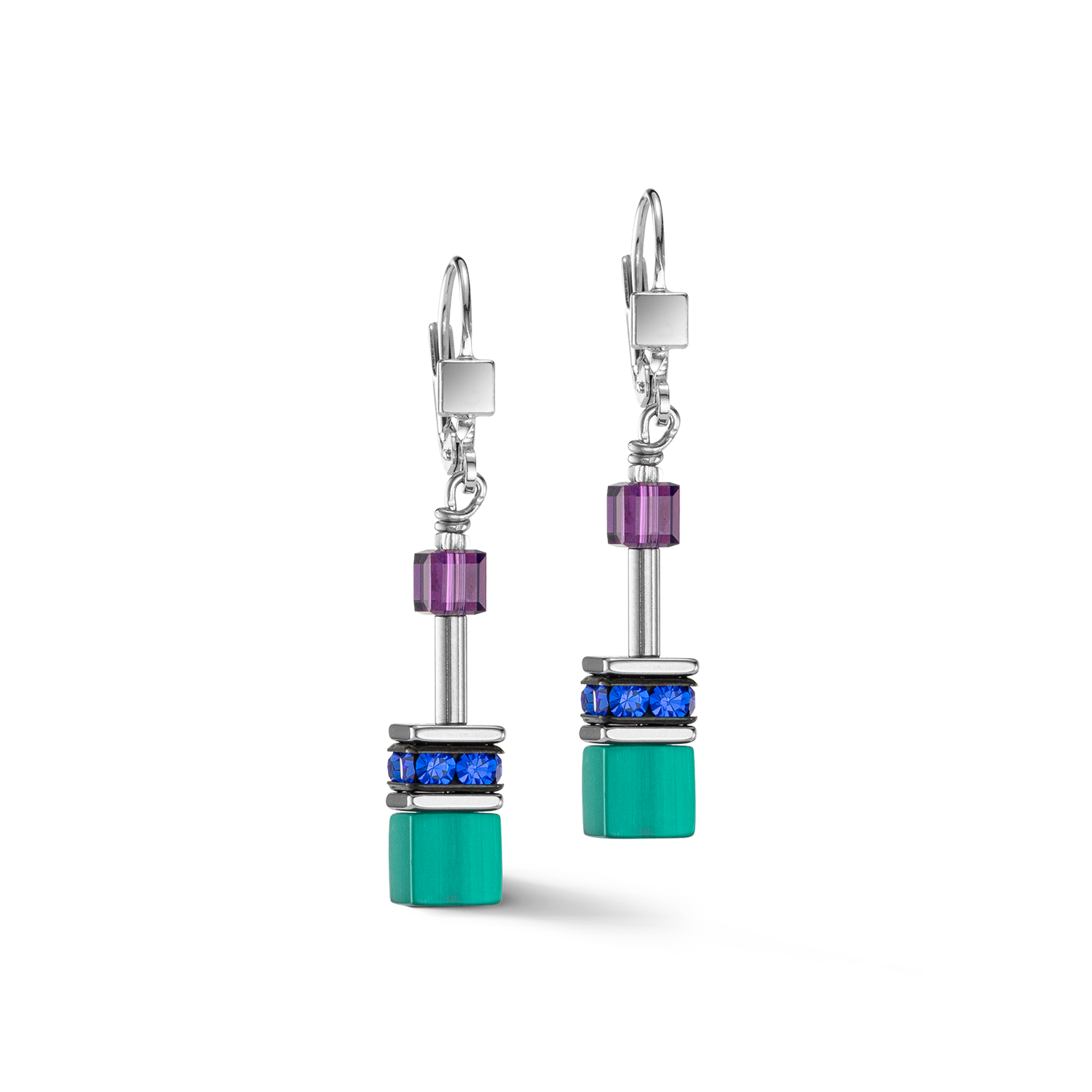 GeoCUBE® Iconic earrings turquoise lilac