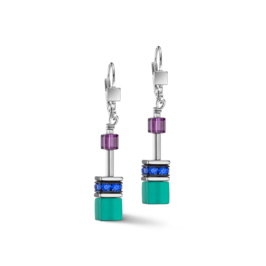 GeoCUBE® Iconic earrings turquoise lilac