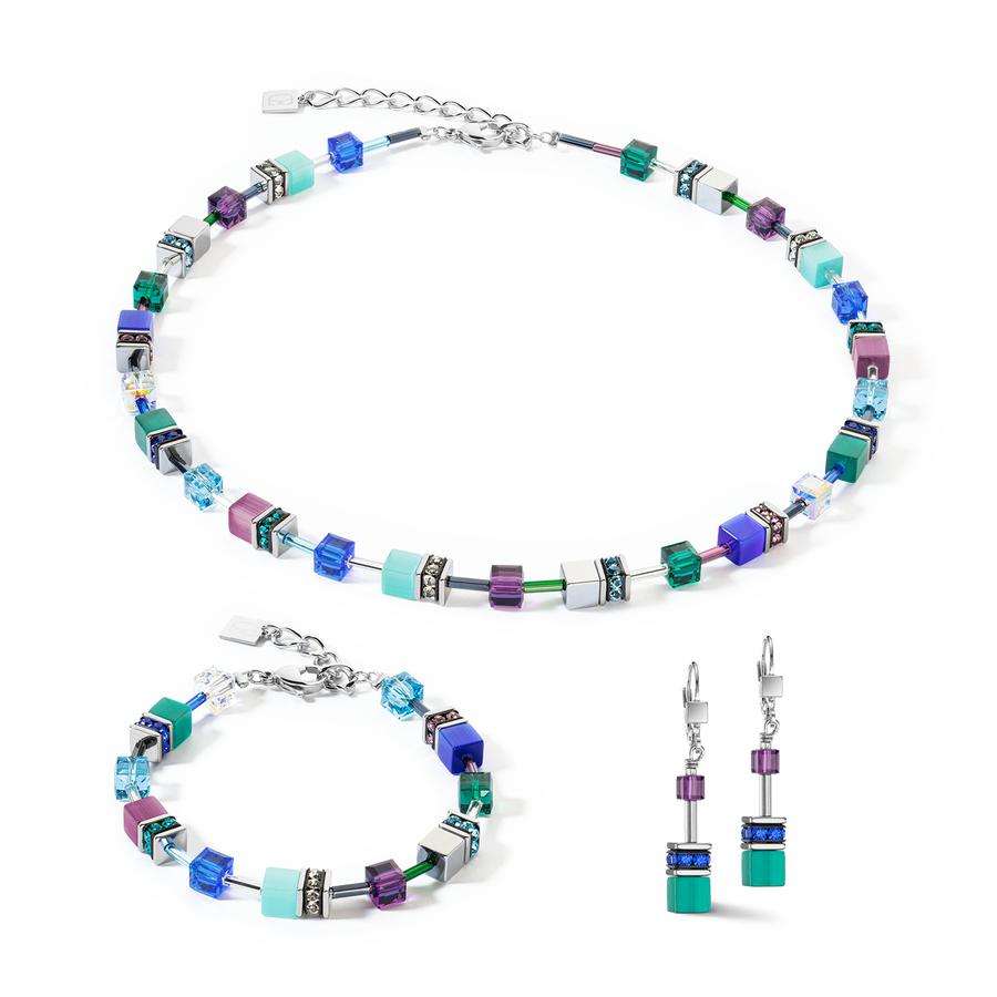 GeoCUBE® Iconic earrings turquoise lilac