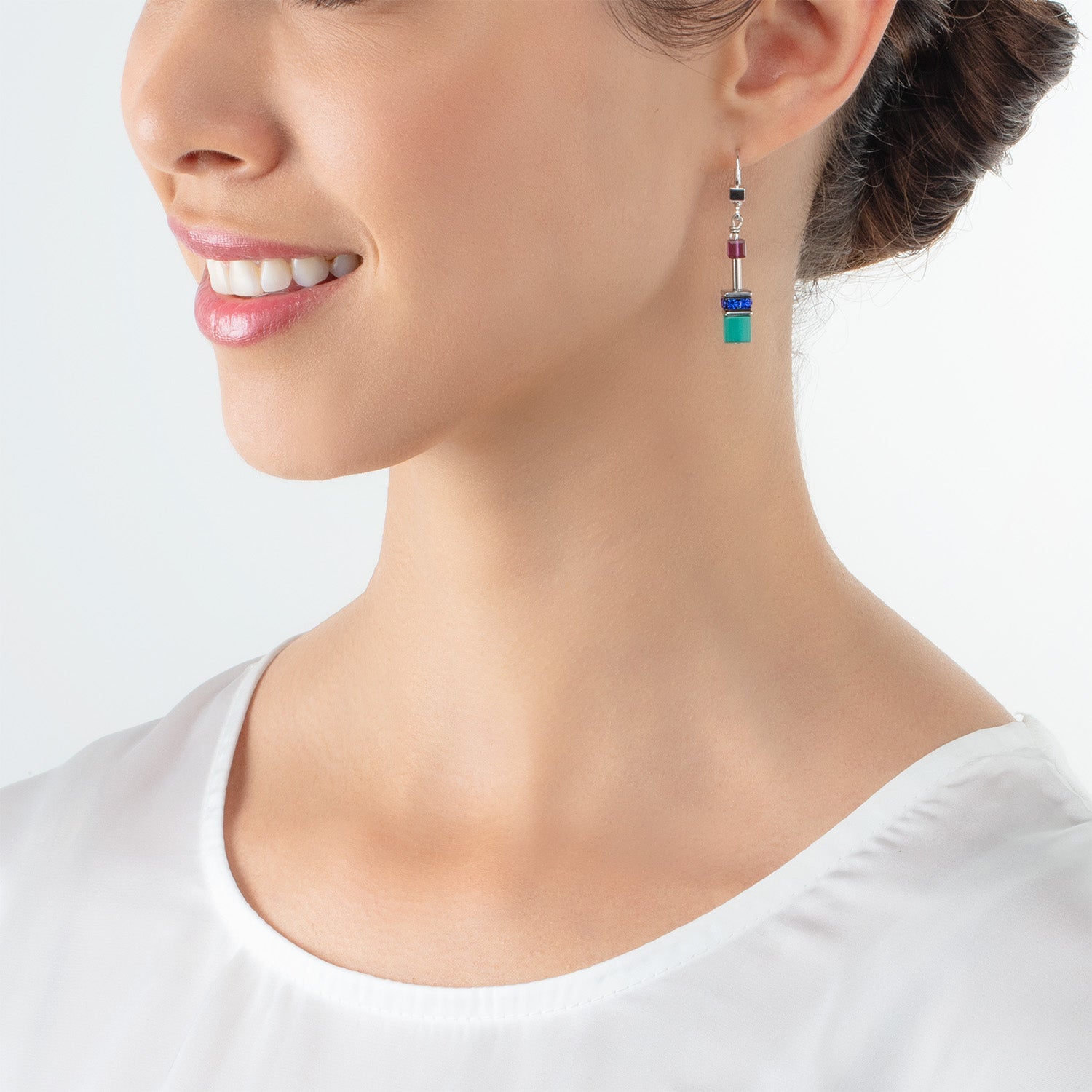 GeoCUBE® Iconic earrings turquoise lilac