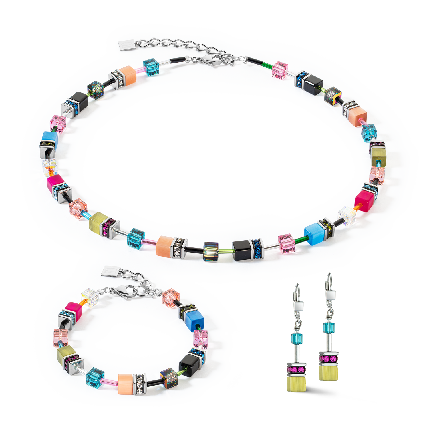 GeoCUBE® Iconic earrings Multicolour Fancy