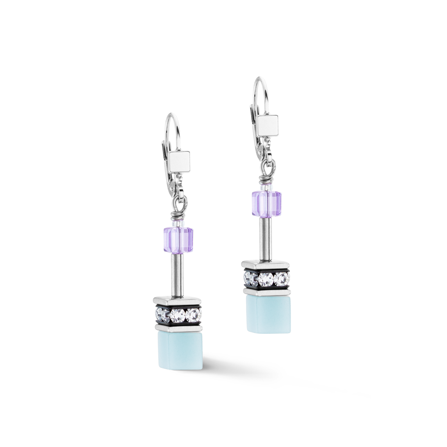 GeoCUBE® Iconic earrings aqua-lilc