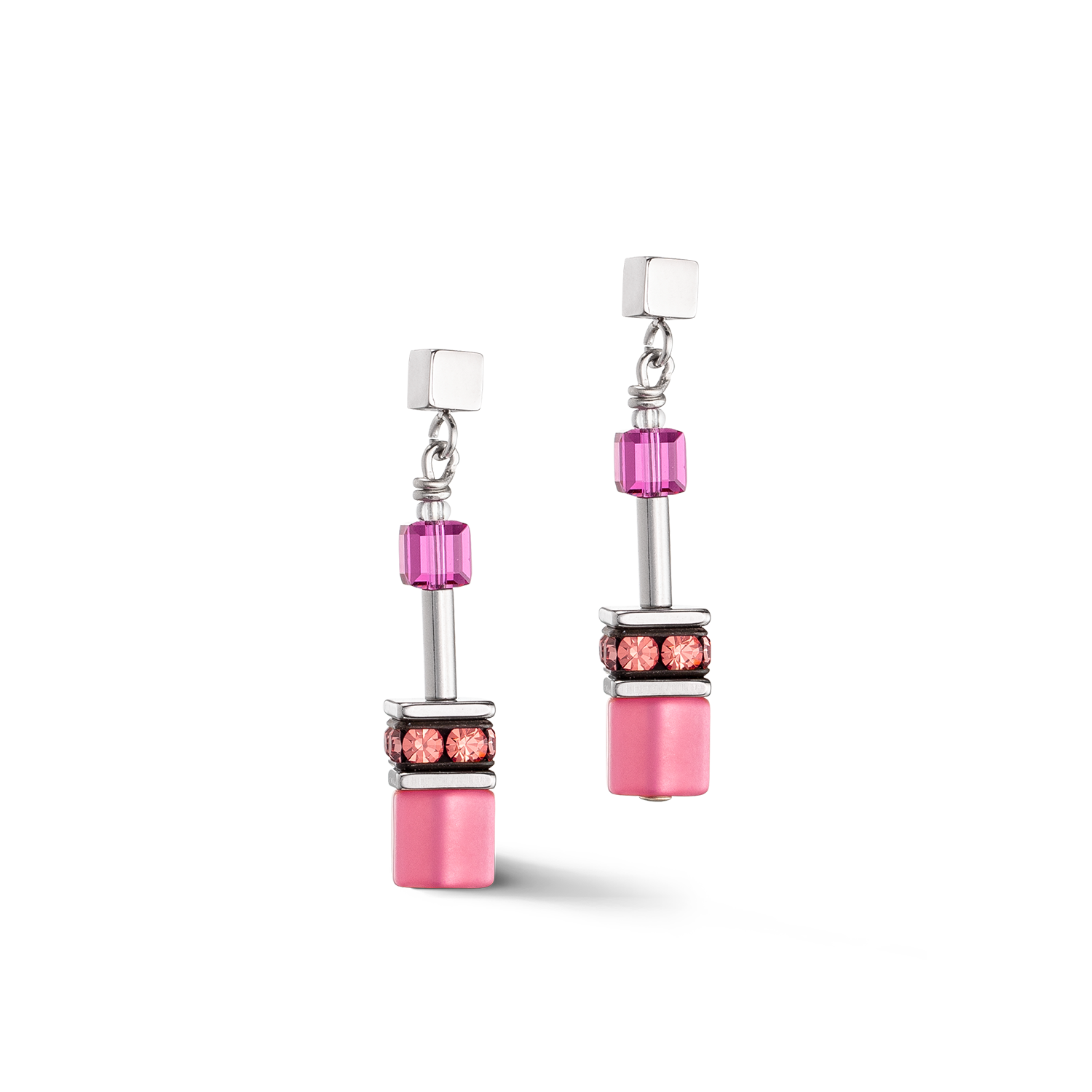 GeoCUBE® Iconic earrings Viva Magenta