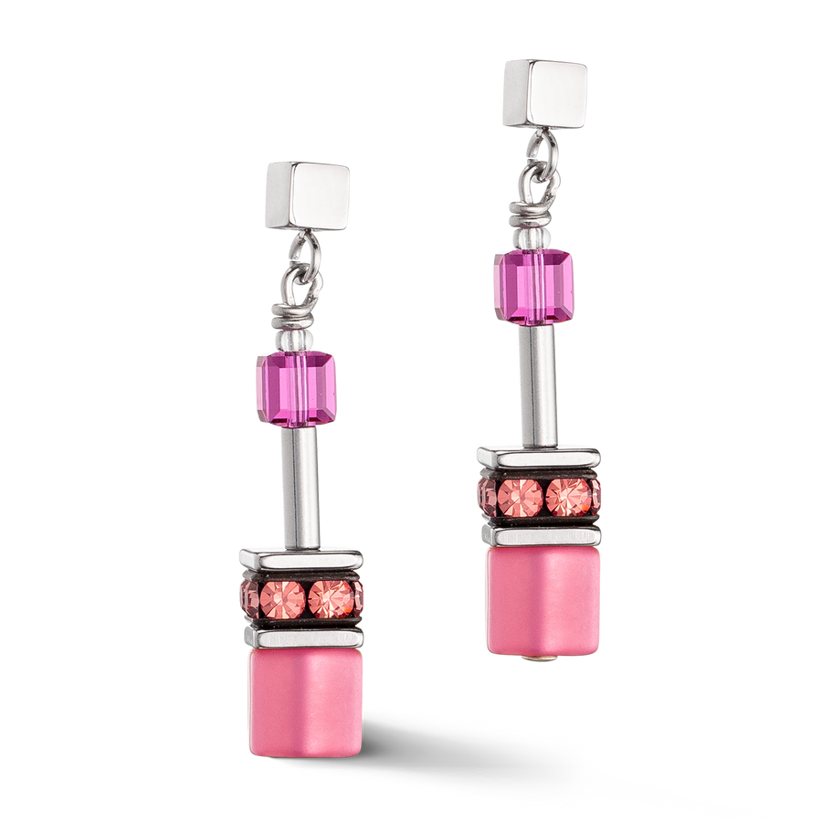 GeoCUBE® Iconic earrings Viva Magenta