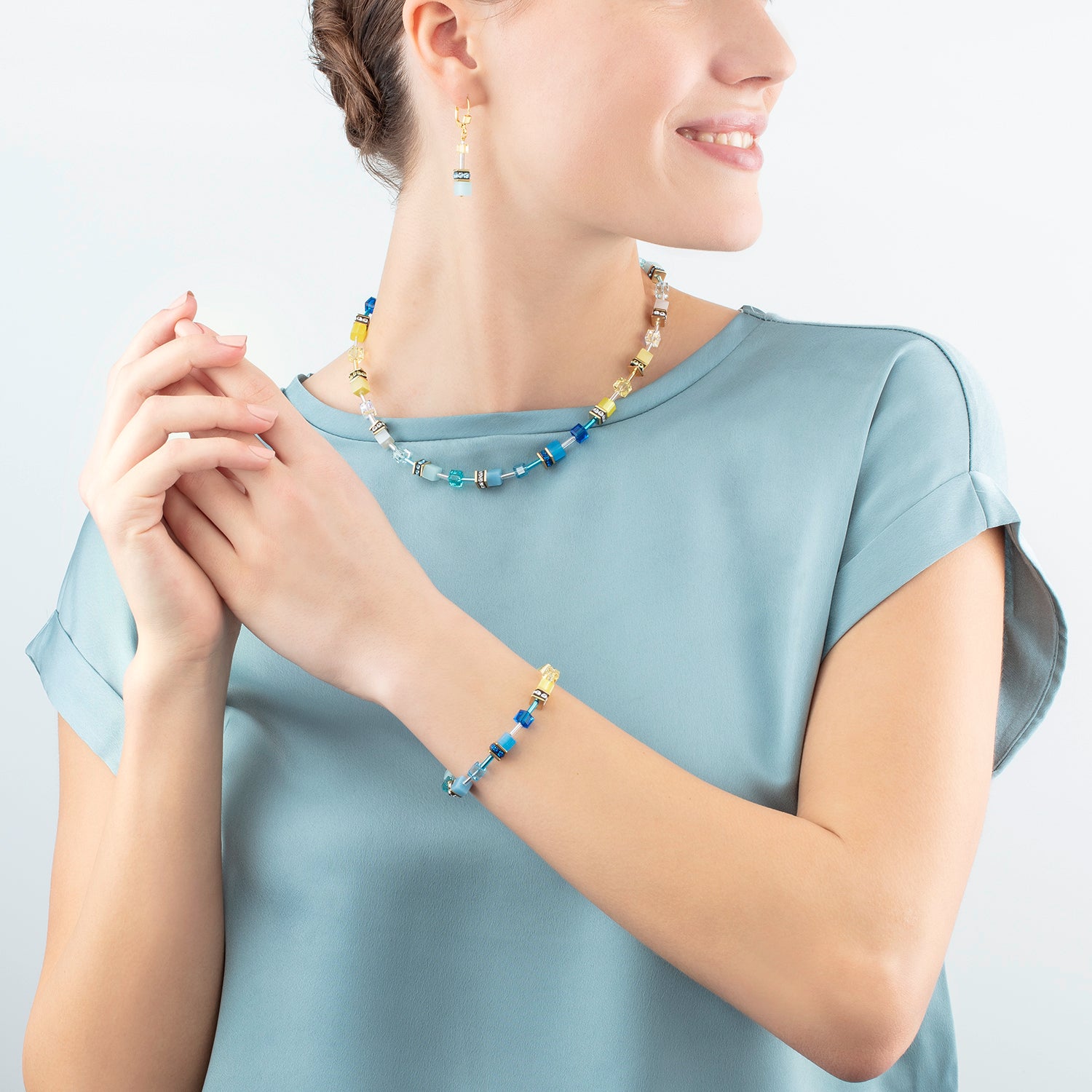GeoCUBE® Iconic bracelet turquoise-yellow