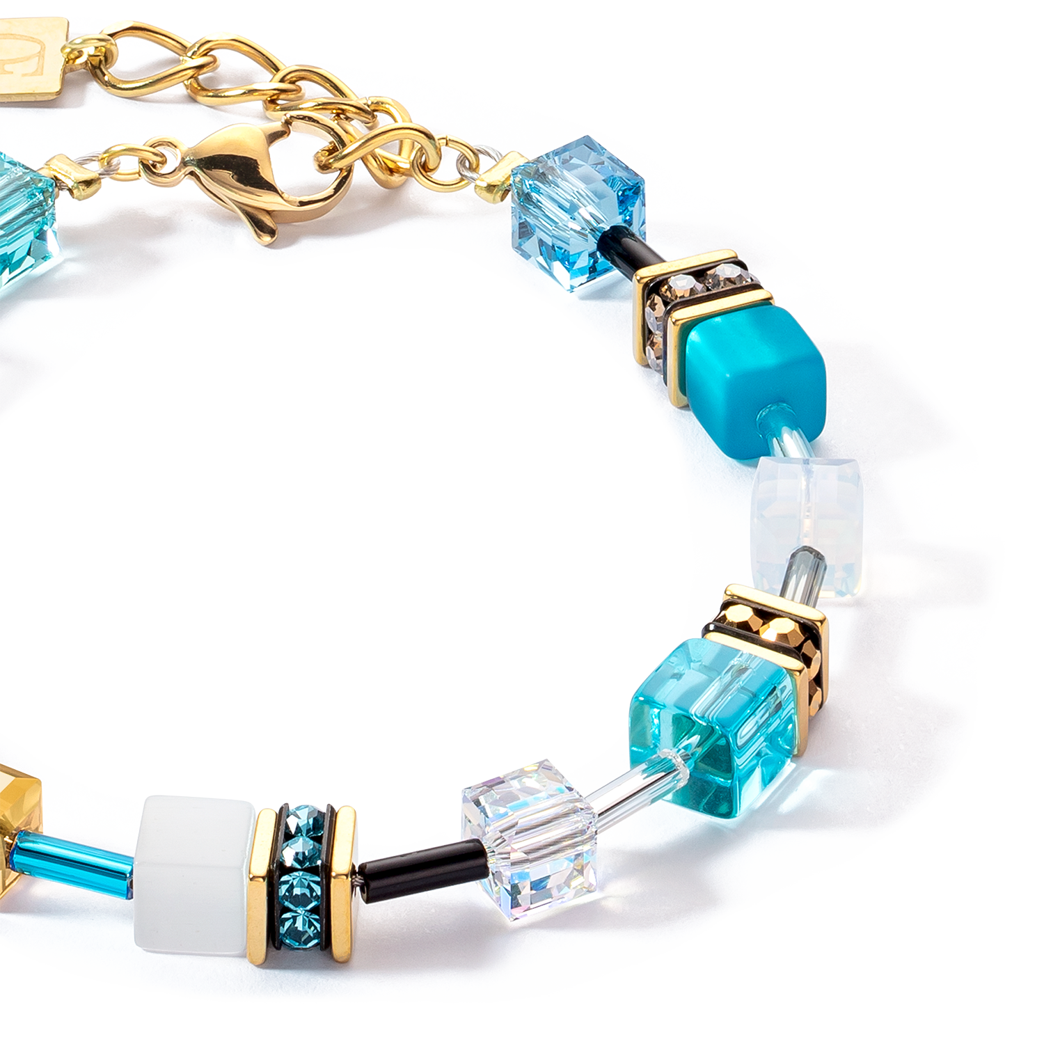 GeoCUBE® Iconic bracelet gold turquoise
